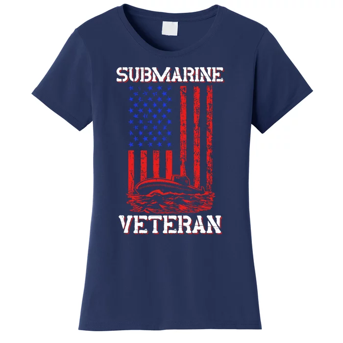 Submarine Veteran Flag Patriotic Sub Service Submariner Women's T-Shirt