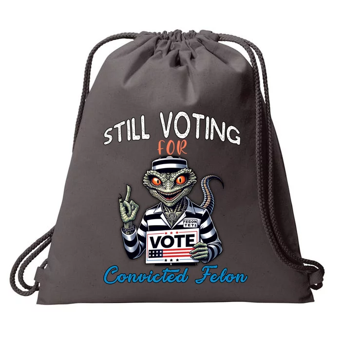 Still Voting For Convicted Felon Aliens Trump Reptilien Cool Gift Drawstring Bag