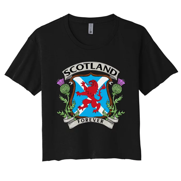 Scottish Vintage Flag Scotland Women's Crop Top Tee