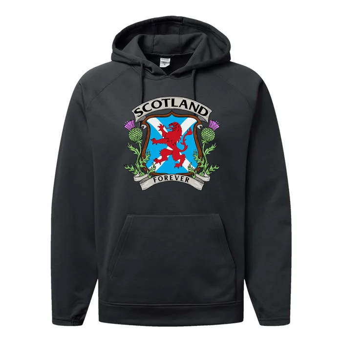 Scottish Vintage Flag Scotland Performance Fleece Hoodie