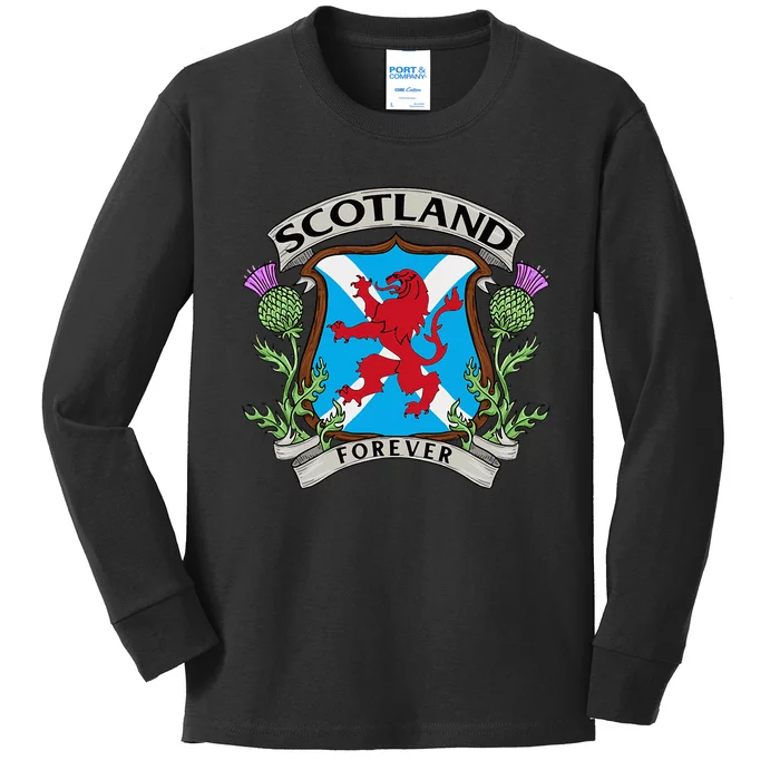 Scottish Vintage Flag Scotland Kids Long Sleeve Shirt