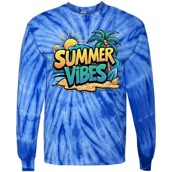 Summer Vibes For Family Gift Tie-Dye Long Sleeve Shirt