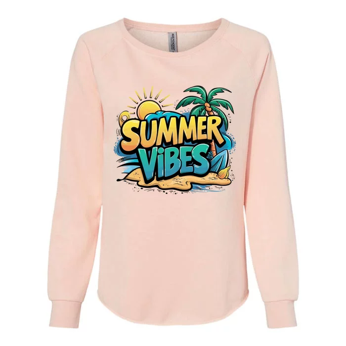 Summer Vibes For Family Gift Womens California Wash Sweatshirt