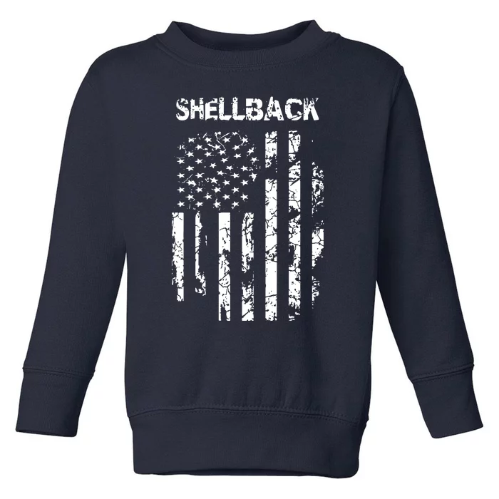 Shellback Vintage Flag Design Toddler Sweatshirt