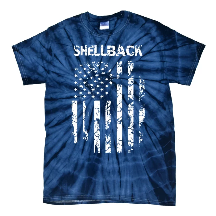 Shellback Vintage Flag Design Tie-Dye T-Shirt