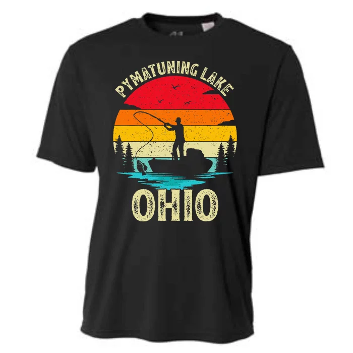 Summer Vacation Fishing Retro Ohio Pymatuning Lake Cooling Performance Crew T-Shirt