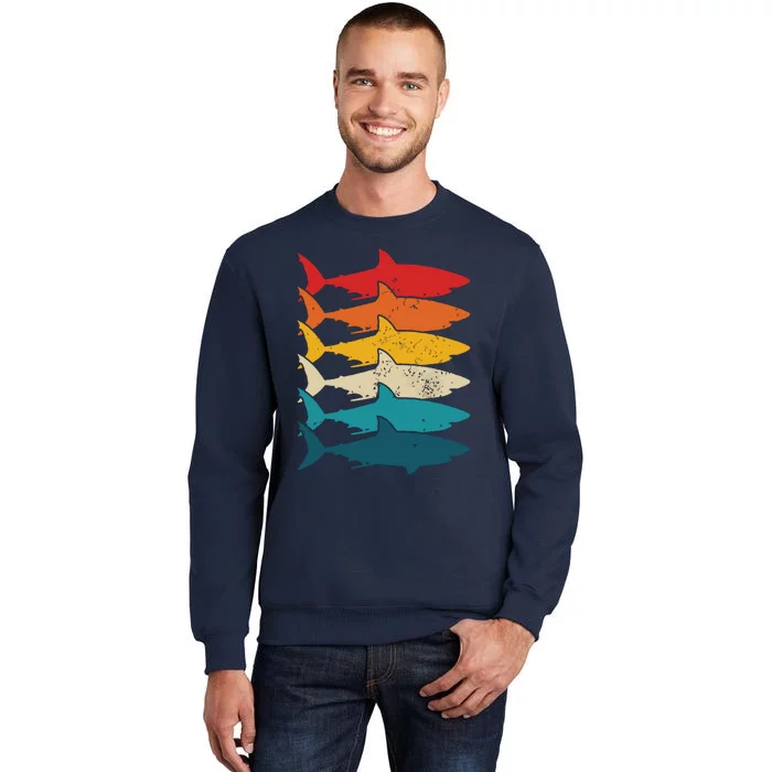 Shark Vintage Fish Fishing Great White Shark Retro Sweatshirt