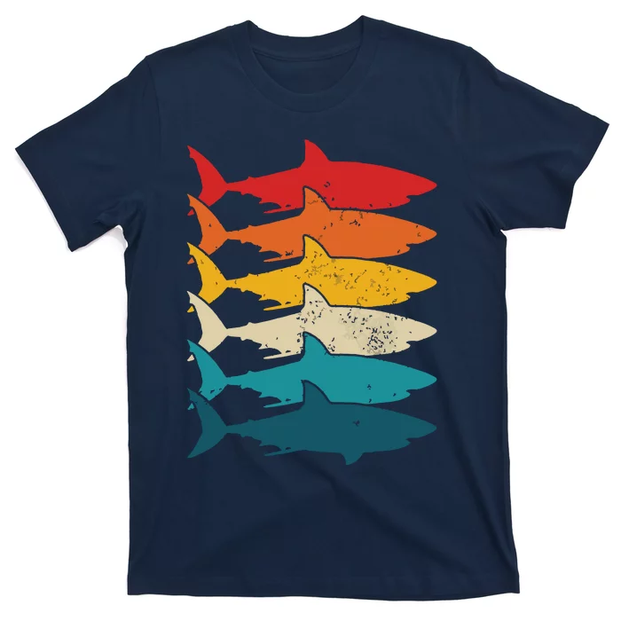 Shark Vintage Fish Fishing Great White Shark Retro T-Shirt