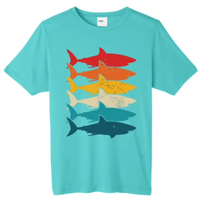 Shark Vintage Fish Fishing Great White Shark Retro ChromaSoft Performance T-Shirt