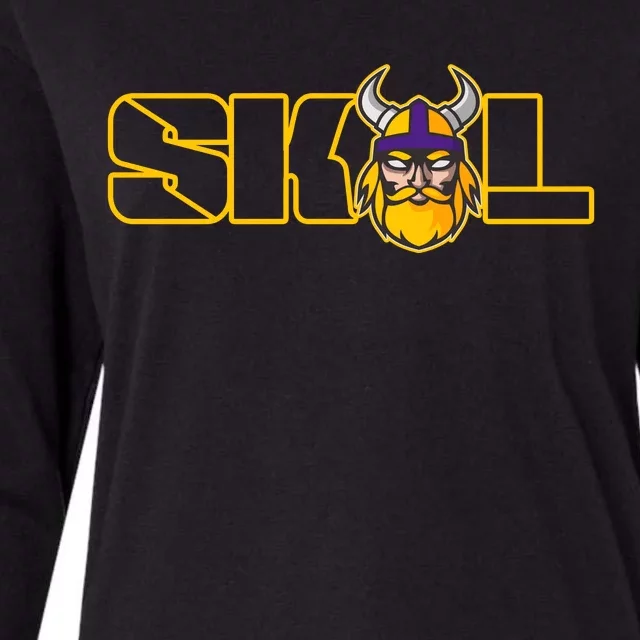 SKOL Viking Football Fan Womens Cotton Relaxed Long Sleeve T-Shirt