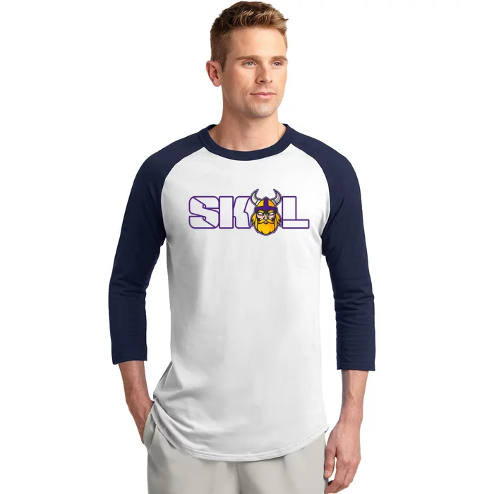 SKOL Viking Football Fan Baseball Sleeve Shirt