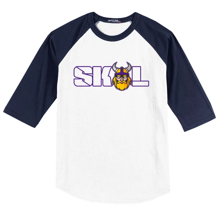 SKOL Viking Football Fan Baseball Sleeve Shirt