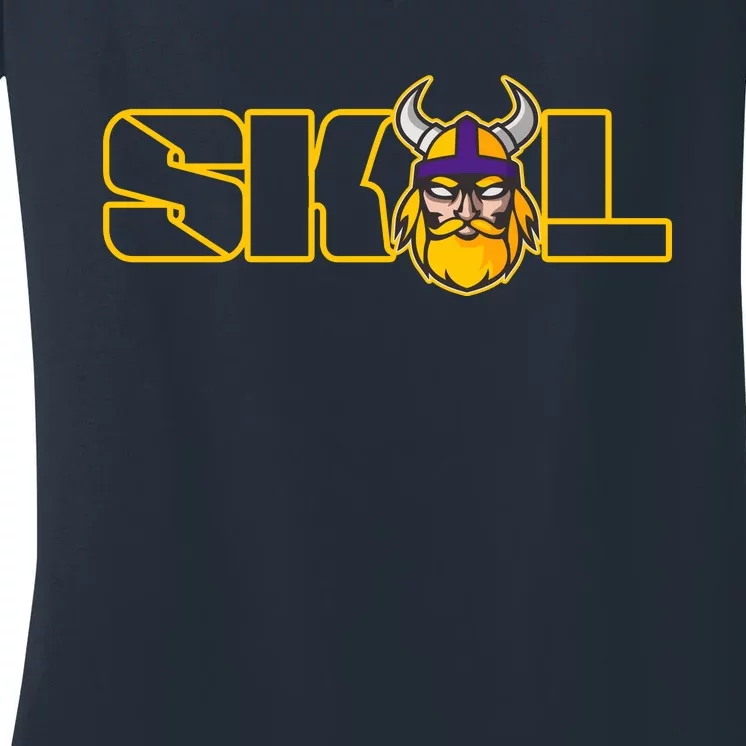 SKOL Viking Football Fan Women's V-Neck T-Shirt