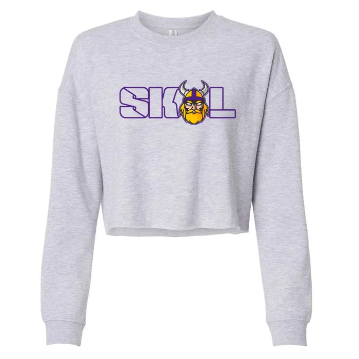 SKOL Viking Football Fan Cropped Pullover Crew