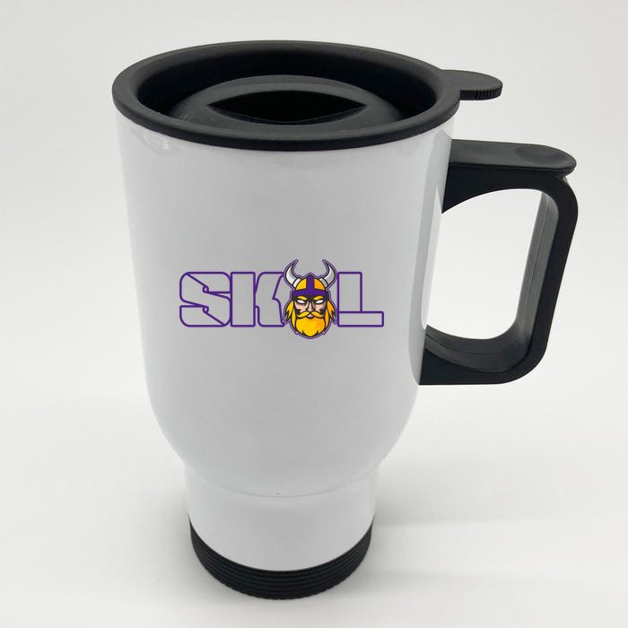 SKOL Viking Football Fan Front & Back Stainless Steel Travel Mug