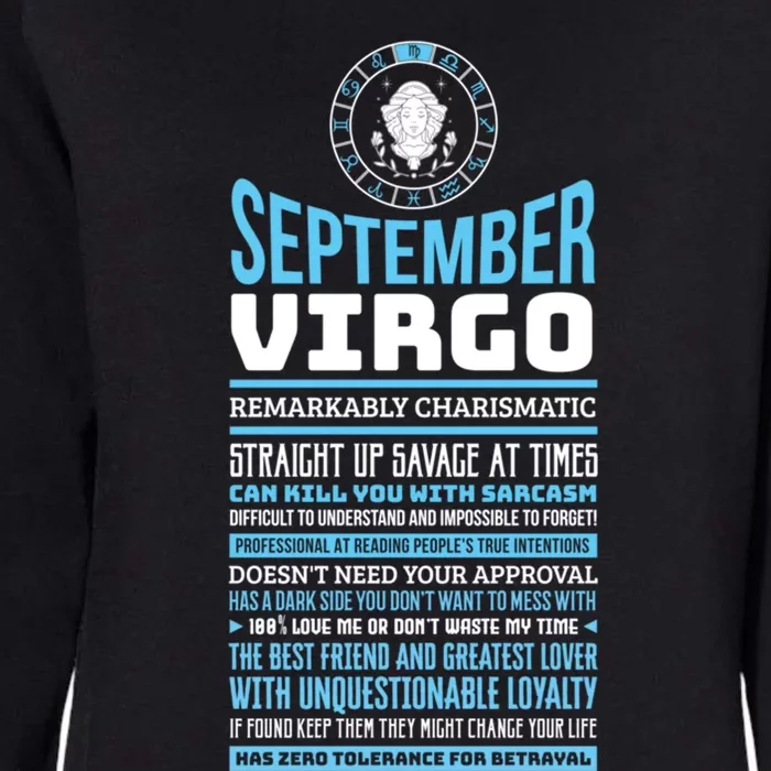 September Virgo Facts Traits Horoscope Zodiac Cute Gift Womens California Wash Sweatshirt