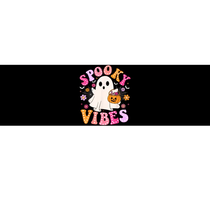 Spooky Vibes Ghost Retro Groovy Halloween Women Bumper Sticker