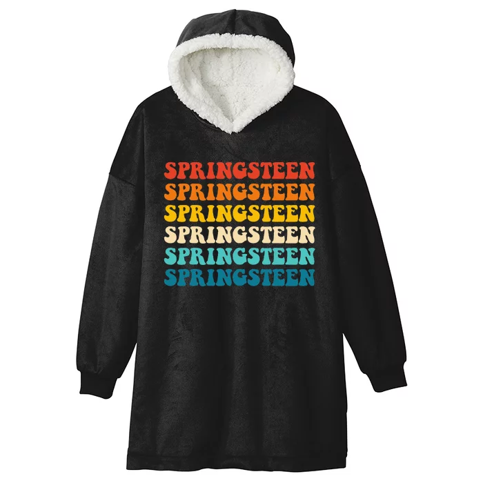 Springsteen Vintage Groovy Retro Party Everyday Casual Hooded Wearable Blanket