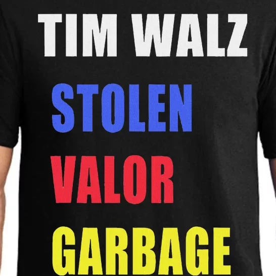 Stolen Valor Garbage Tim Walz Pajama Set