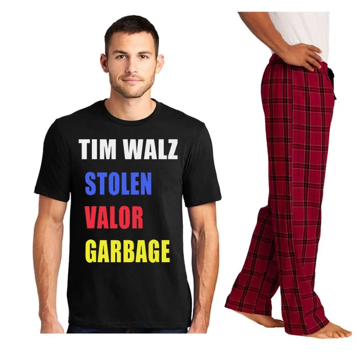 Stolen Valor Garbage Tim Walz Pajama Set