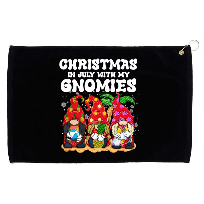 Summer Vacation Gnomes Lover Funny Christmas In July With My Gnomes Grommeted Golf Towel