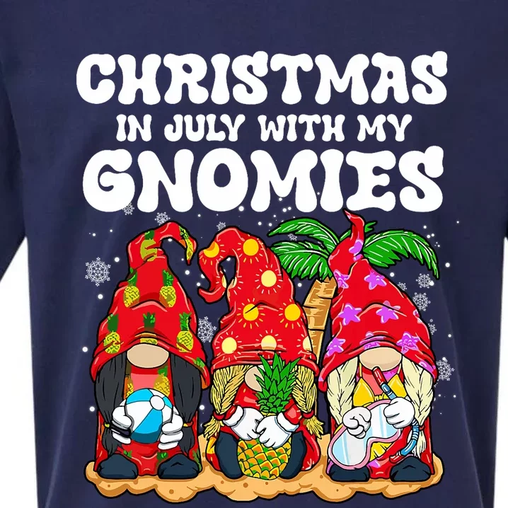 Summer Vacation Gnomes Lover Funny Christmas In July Sueded Cloud Jersey T-Shirt