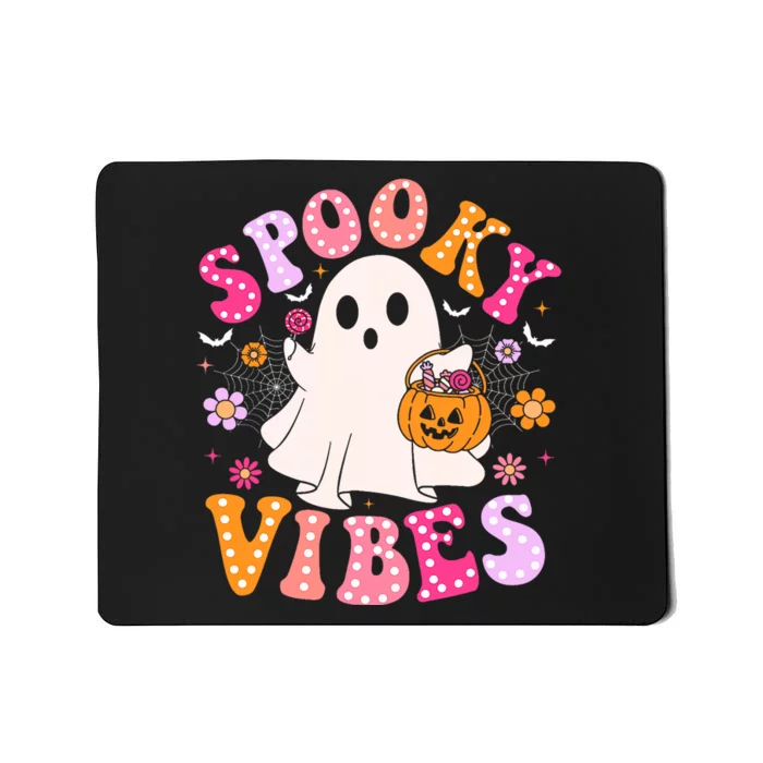 Spooky Vibes Ghost Retro Groovy Halloween Mousepad