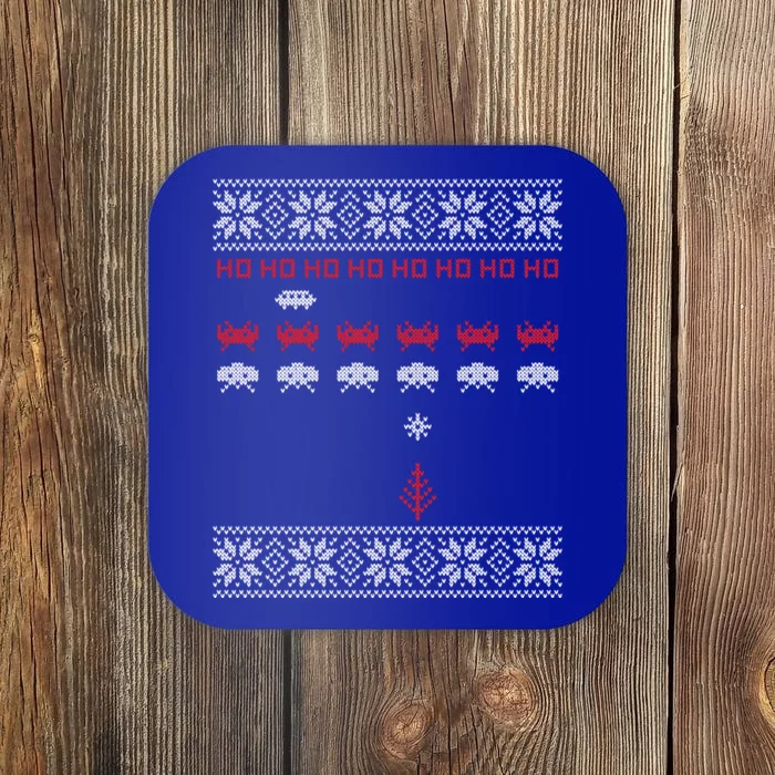 Space Video Gamer Christmas Sweater Funny Gift Coaster