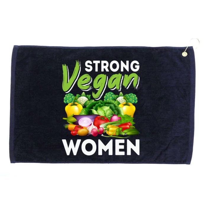 Strong Vegan Gift Grommeted Golf Towel