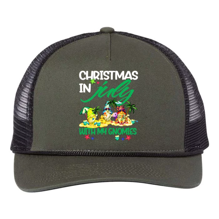 Summer Vacation Gnomes Christmas In July With My Gnomies Retro Rope Trucker Hat Cap