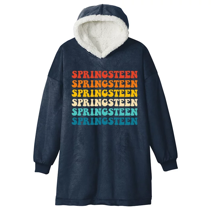 Springsteen Vintage Groovy Retro Party Everyday Casual Hooded Wearable Blanket