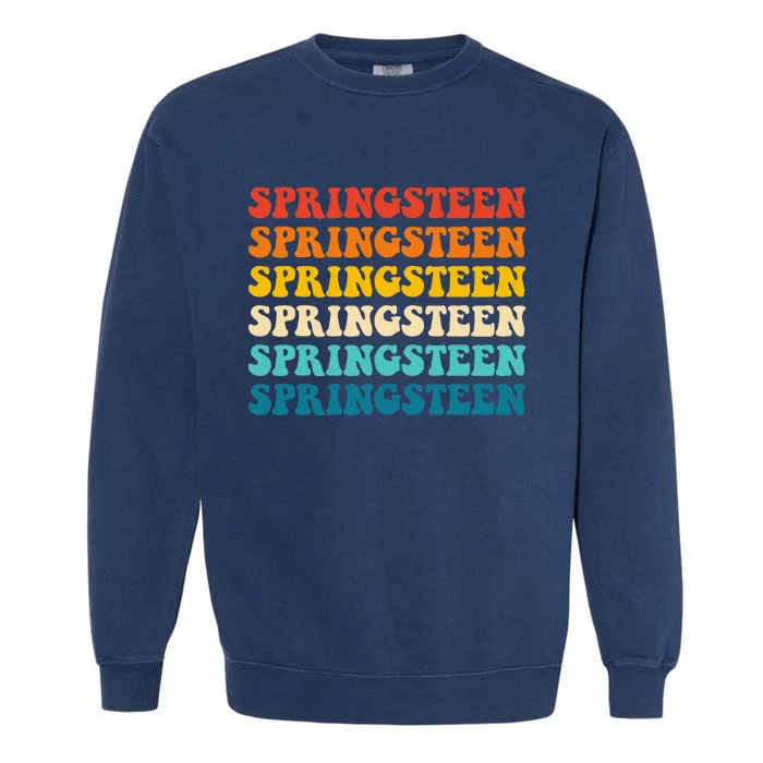 Springsteen Vintage Groovy Retro Party Everyday Casual Garment-Dyed Sweatshirt