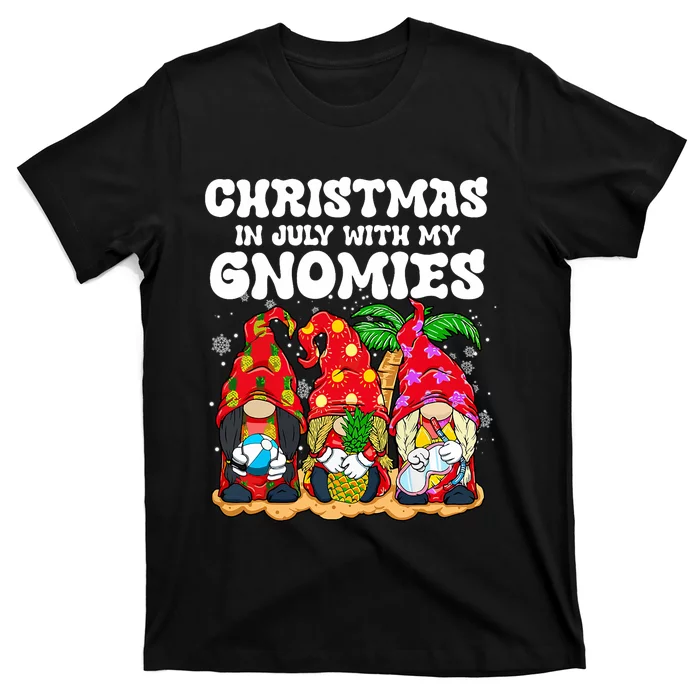 Summer Vacation Gnomes Lover Funny Christmas In July T-Shirt