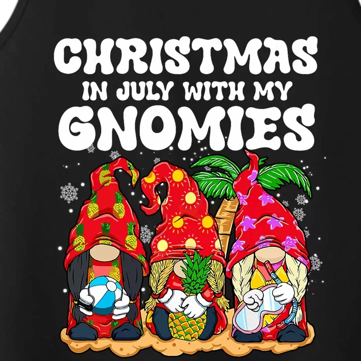 Summer Vacation Gnomes Lover Funny Christmas In July Performance Tank