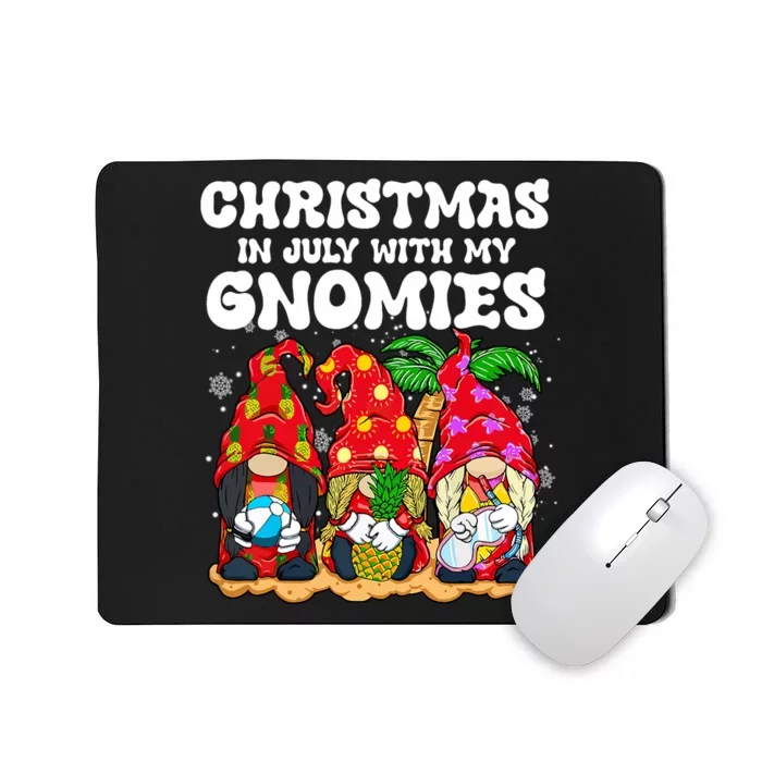 Summer Vacation Gnomes Lover Funny Christmas In July Mousepad