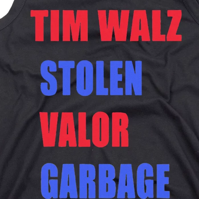 Stolen Valor Garbage Tim Walz Tank Top