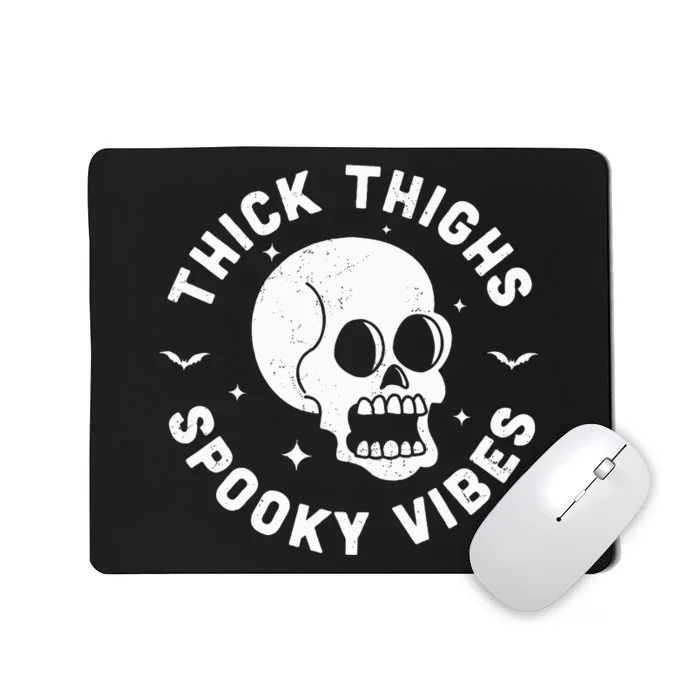 Spooky Vibes Halloween Skull Workout Leggings Mousepad