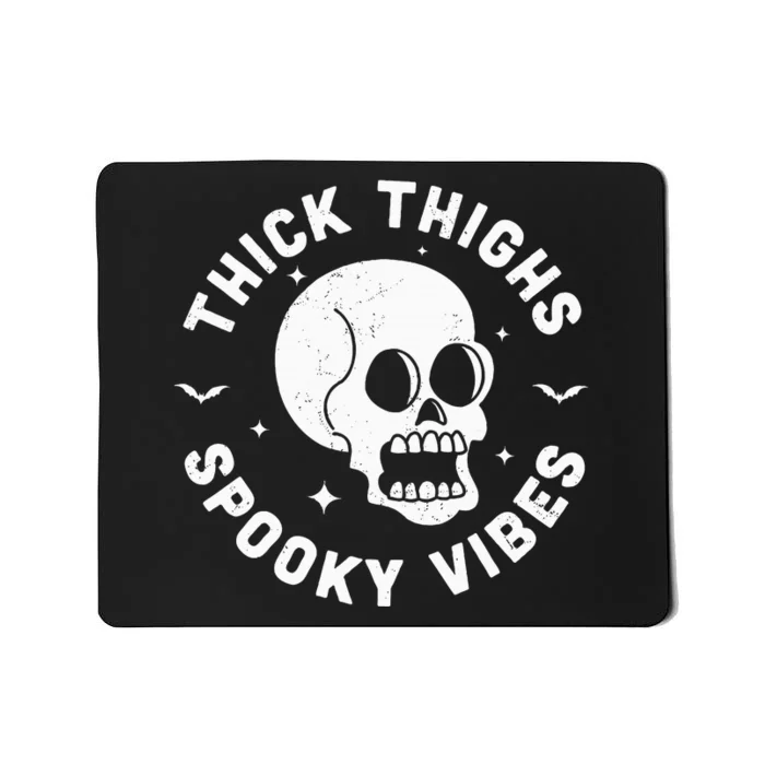 Spooky Vibes Halloween Skull Workout Leggings Mousepad