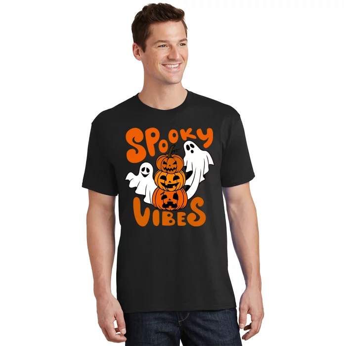 Spooky Vibes Happy Halloween Pumpkin Boo Costumes T-Shirt