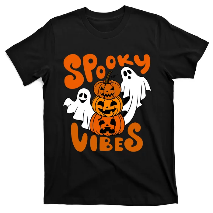 Spooky Vibes Happy Halloween Pumpkin Boo Costumes T-Shirt