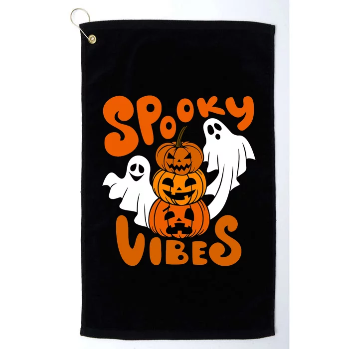 Spooky Vibes Happy Halloween Pumpkin Boo Costumes Platinum Collection Golf Towel