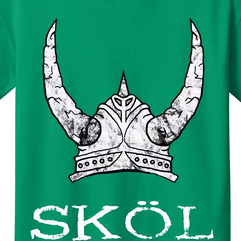 Skol Viking Helmet Nordic Scandinavian Norse Mythology Kids T-Shirt