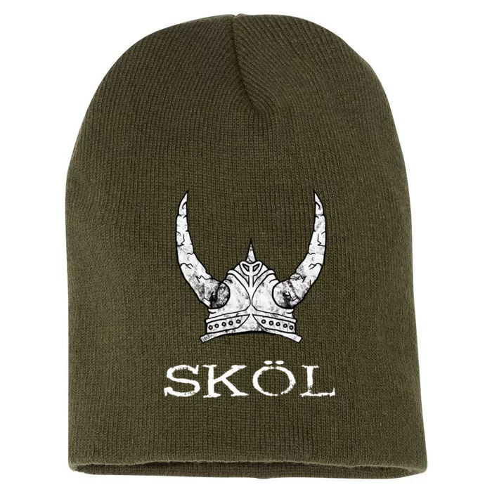 Skol Viking Helmet Nordic Scandinavian Norse Mythology Short Acrylic Beanie