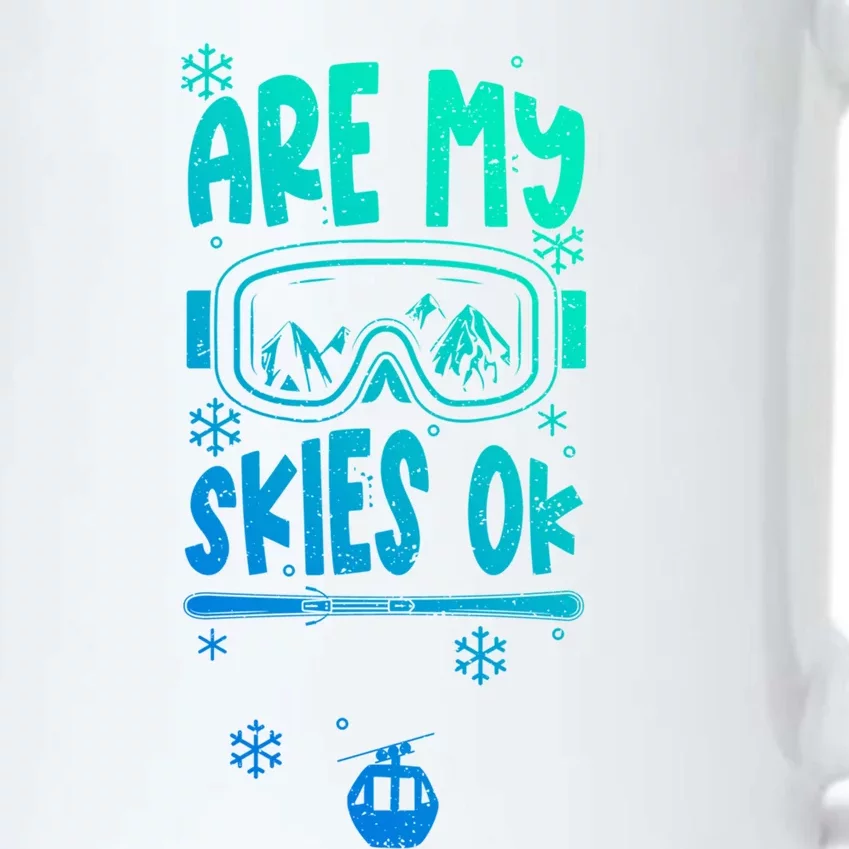 Ski Vacation Humor: Are My Skies Ok Apres Ski Gift Black Color Changing Mug