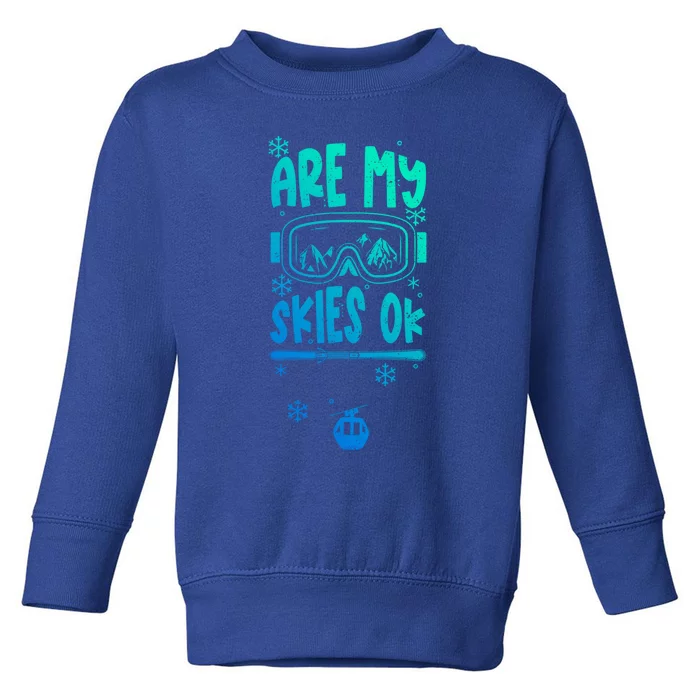 Ski Vacation Humor: Are My Skies Ok Apres Ski Gift Toddler Sweatshirt