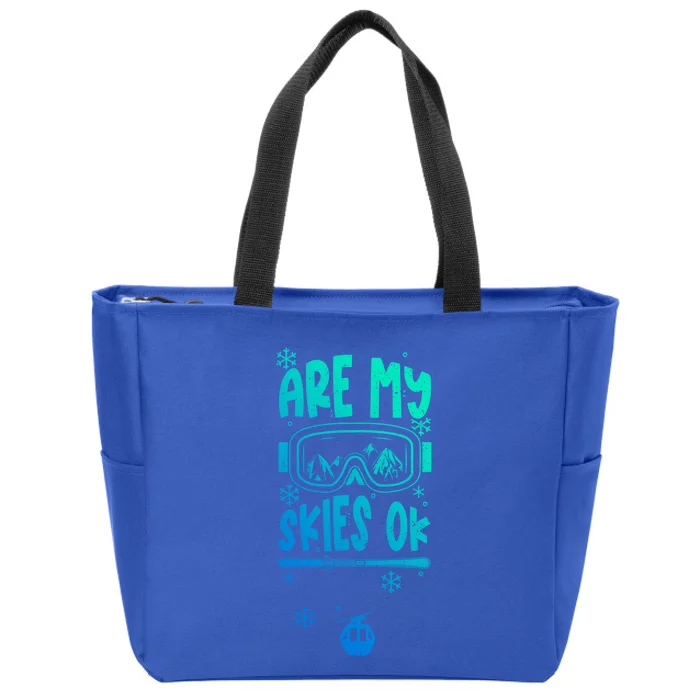 Ski Vacation Humor: Are My Skies Ok Apres Ski Gift Zip Tote Bag