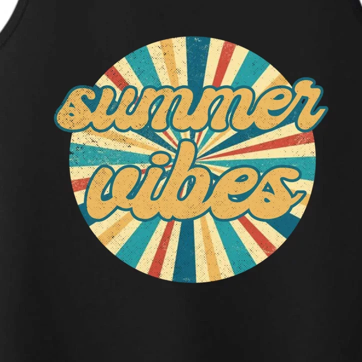 Summer Vibes Hello Summer Vacay Summertime Retro Style Gift Performance Tank