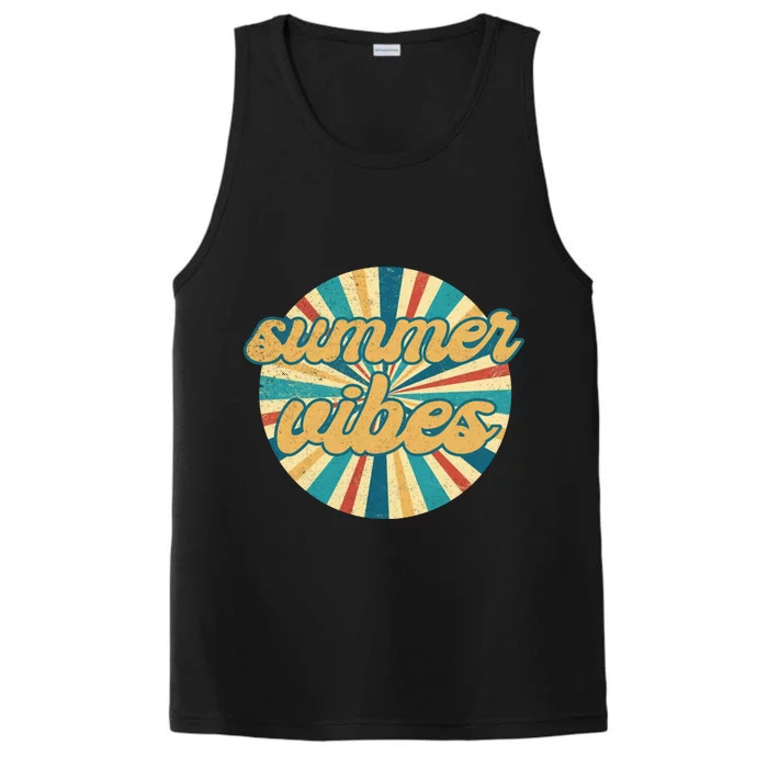 Summer Vibes Hello Summer Vacay Summertime Retro Style Gift Performance Tank