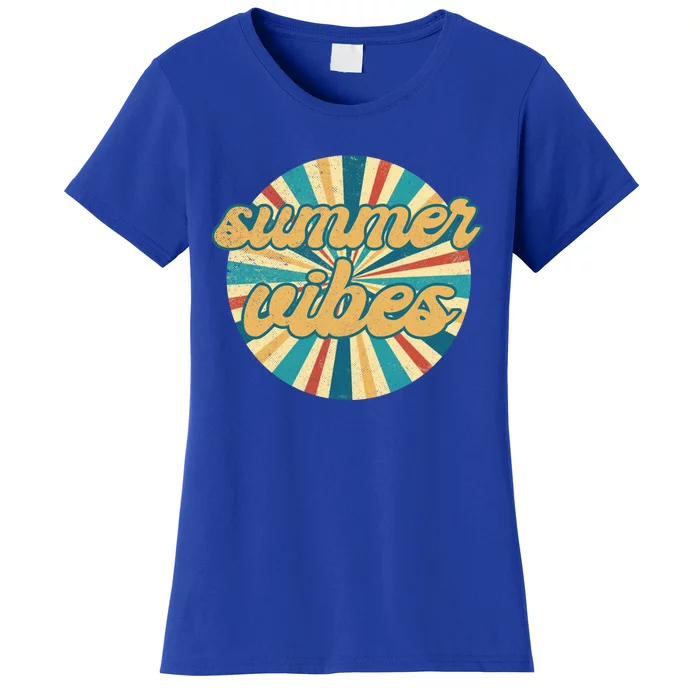 Summer Vibes Hello Summer Vacay Summertime Retro Style Gift Women's T-Shirt