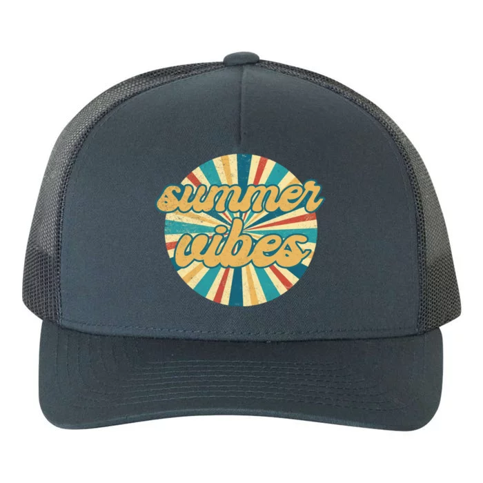 Summer Vibes Hello Summer Vacay Summertime Retro Style Gift Yupoong Adult 5-Panel Trucker Hat